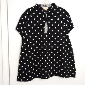 Modcloth High Society Black & White Polka Dot Top